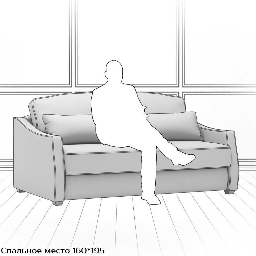 Диван Infante DIf-I-160-K03-KaB14-B13