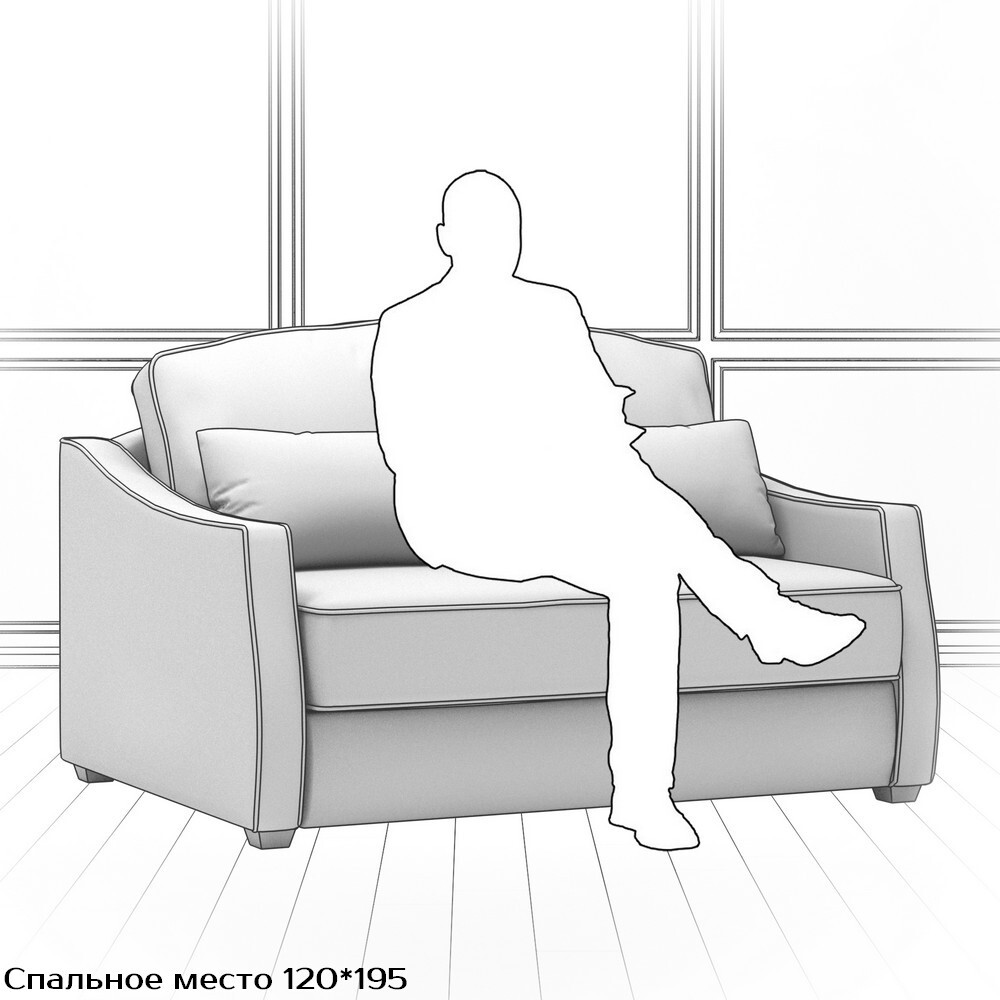 Диван Infante DIf-I-160-K03-KaB13-B14