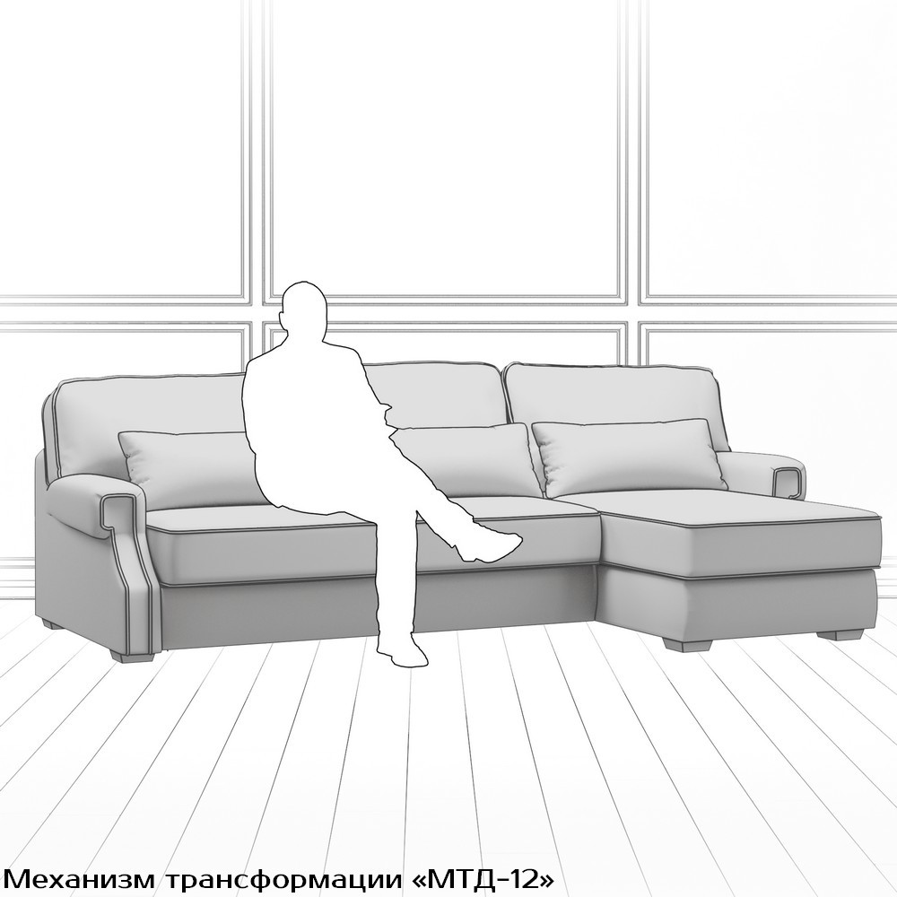 Диван Quadra L (с механизмом) DQL-TR-180-K03-Ka-B18