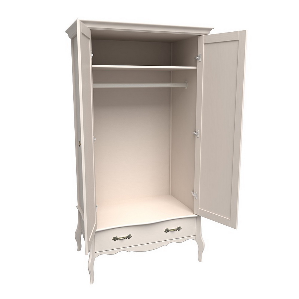   Шкаф массив сосны ЛеБо 2-дверный со стеклянными дверями  