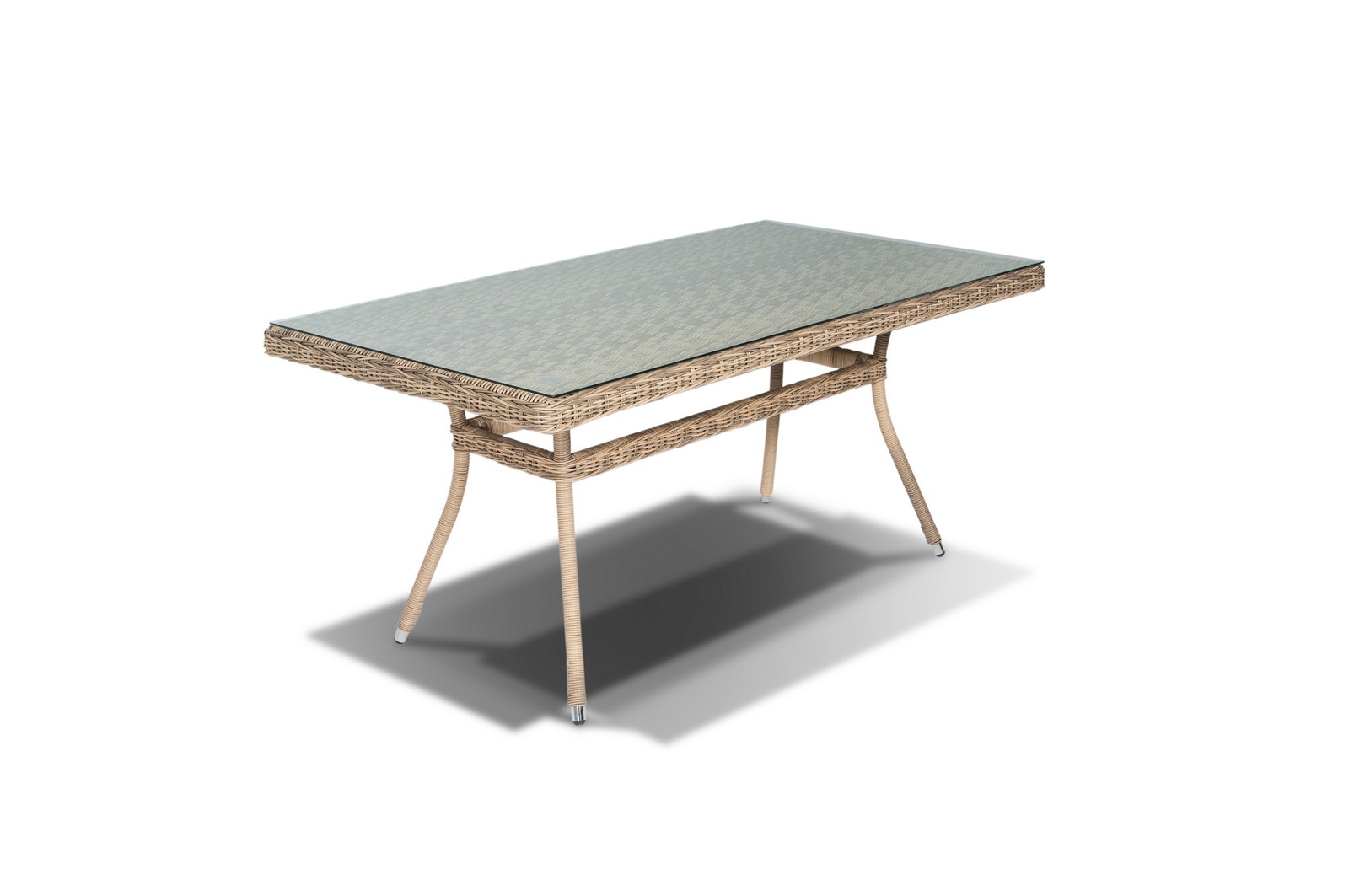 "Амантино" обеденная группа из искусственного ротанга на 4 персоны, цвет соломенный