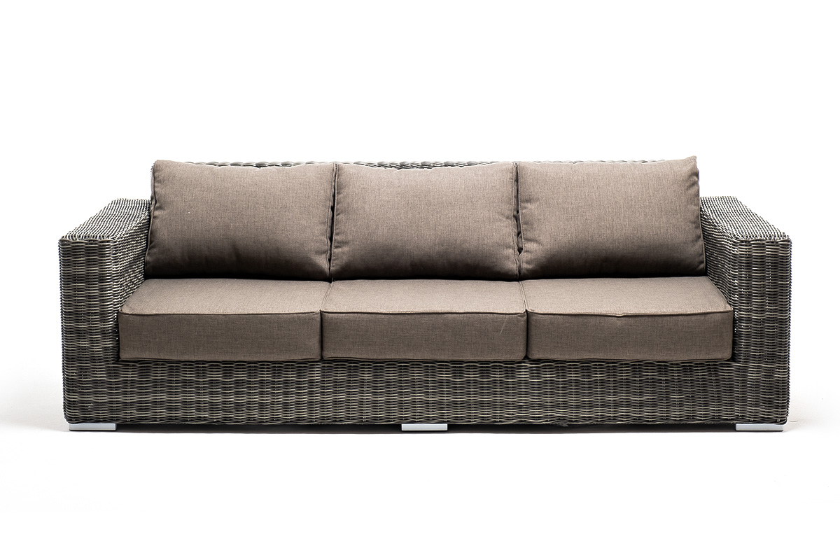 "Боно" диван из искусственного ротанга трехместный, цвет графит
