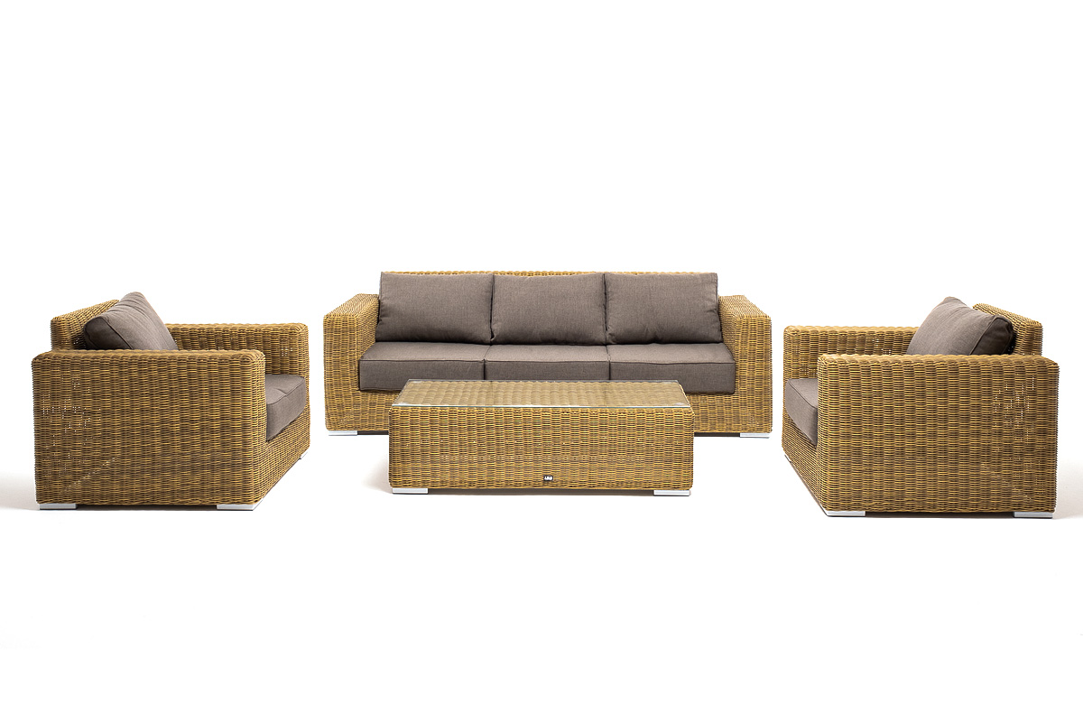 "Боналли" лаунж-зона из искусственного ротанга, цвет соломенный