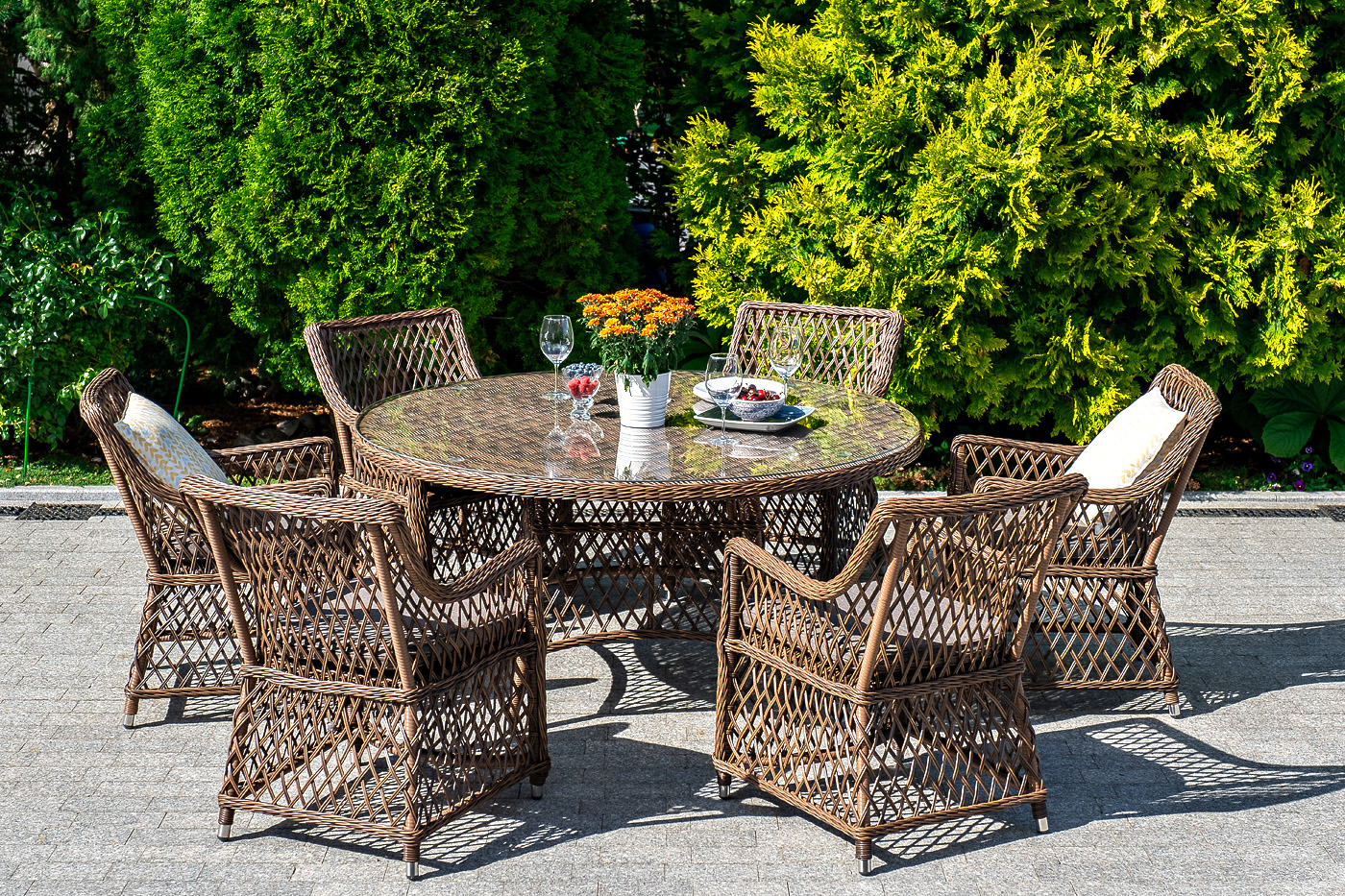 "Эспреззо–150 L" обеденная группа плетеная, цвет коричневый