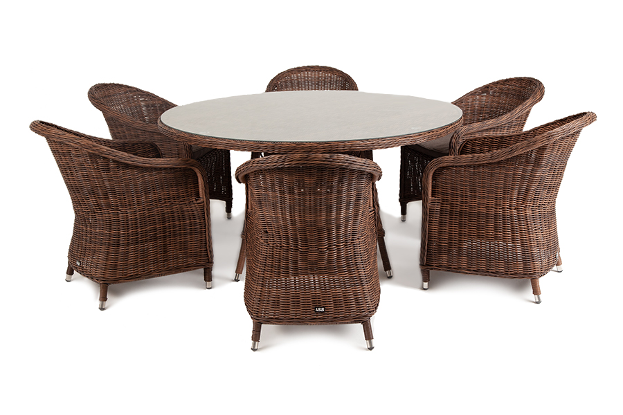 "Эспреззо–150 R" обеденная группа плетеная, цвет коричневый