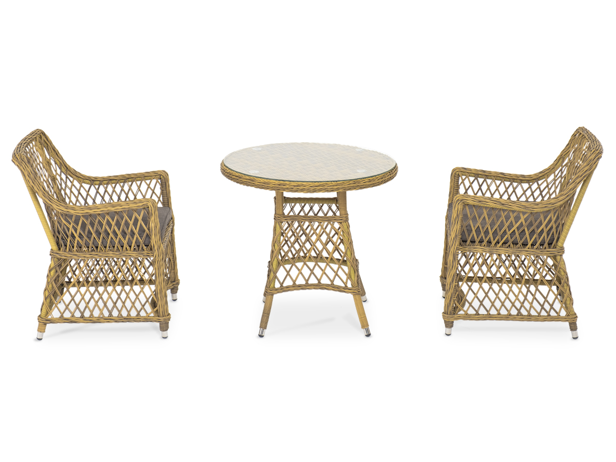 "Эспреззо–80 L" обеденная группа плетеная, цвет соломенный