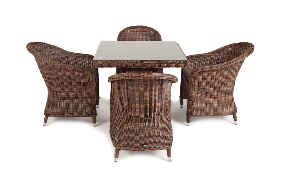 "Франческо" обеденная группа из искусственного ротанга, цвет коричневый