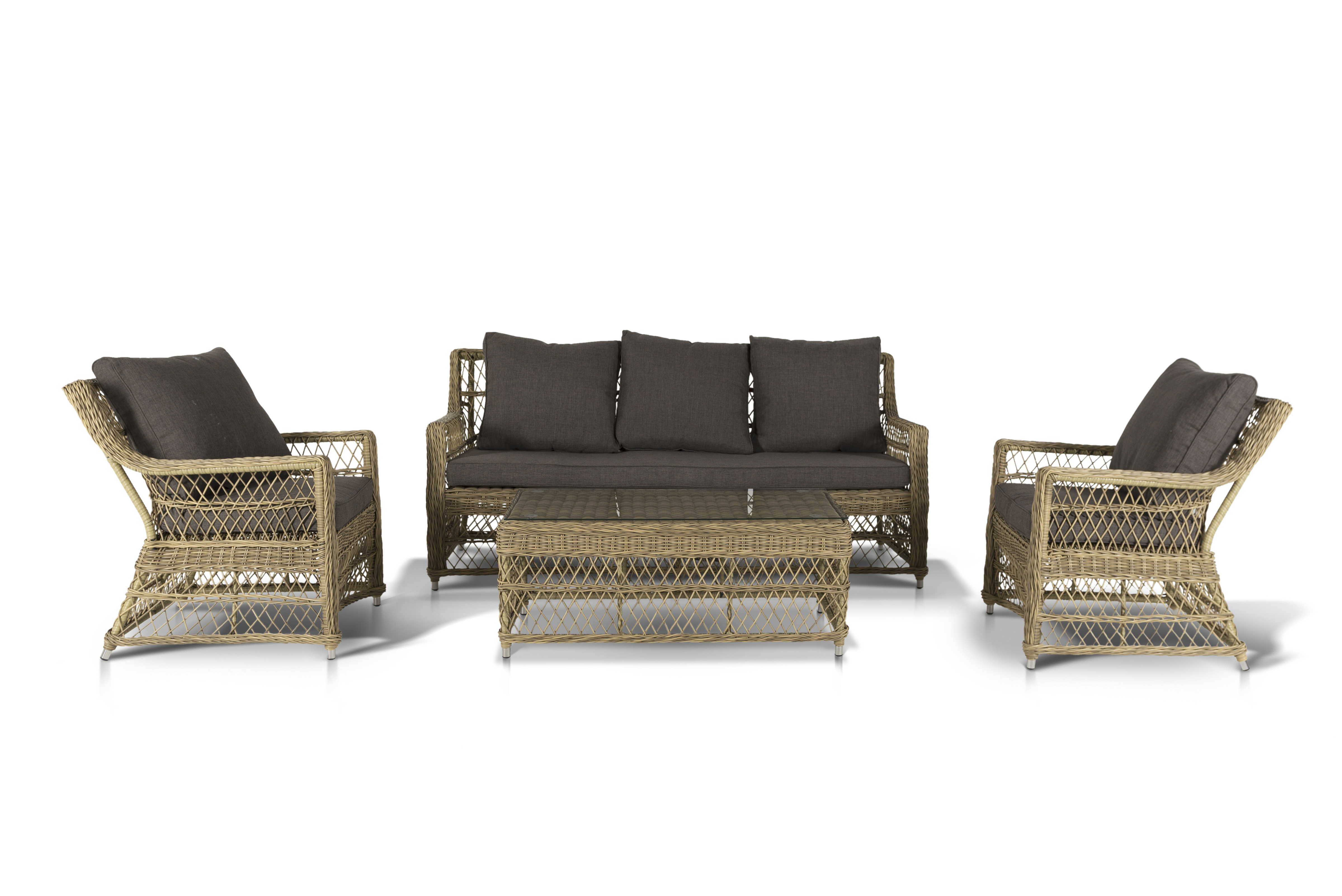 "Грандинелли" кресло из искусственного ротанга, цвет соломенный