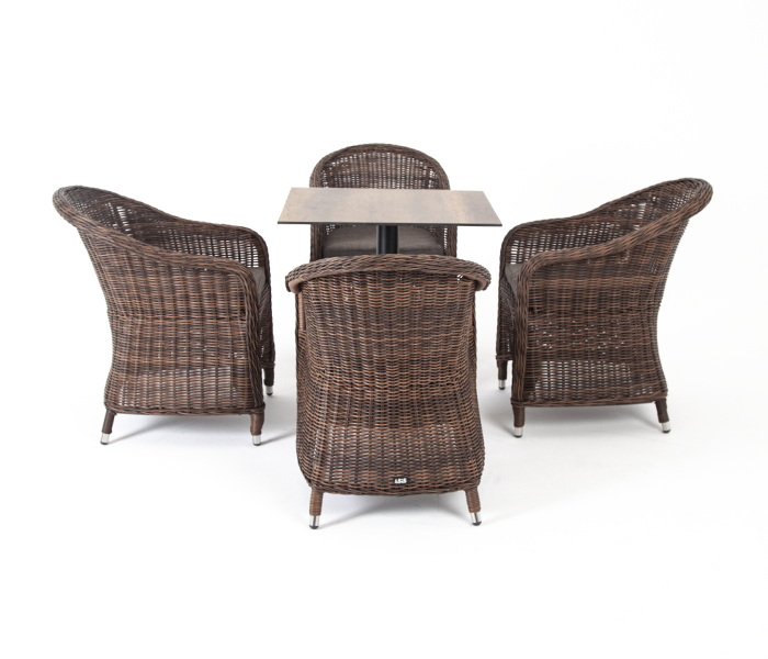 "Ковачо" обеденная группа на 4 персоны, стулья коричневые