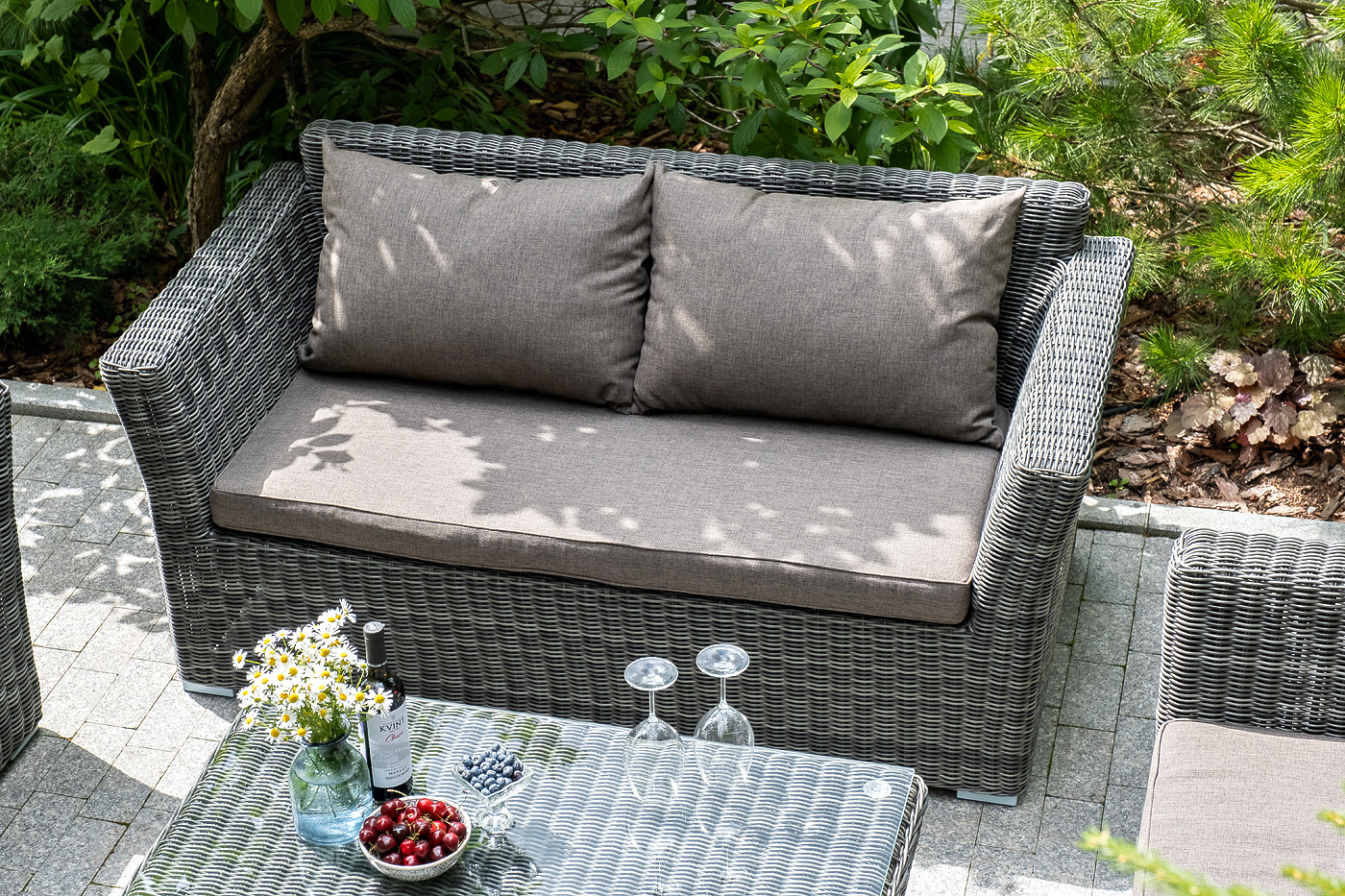 "Каприоли" лаунж-зона из искусственного ротанга, цвет графит