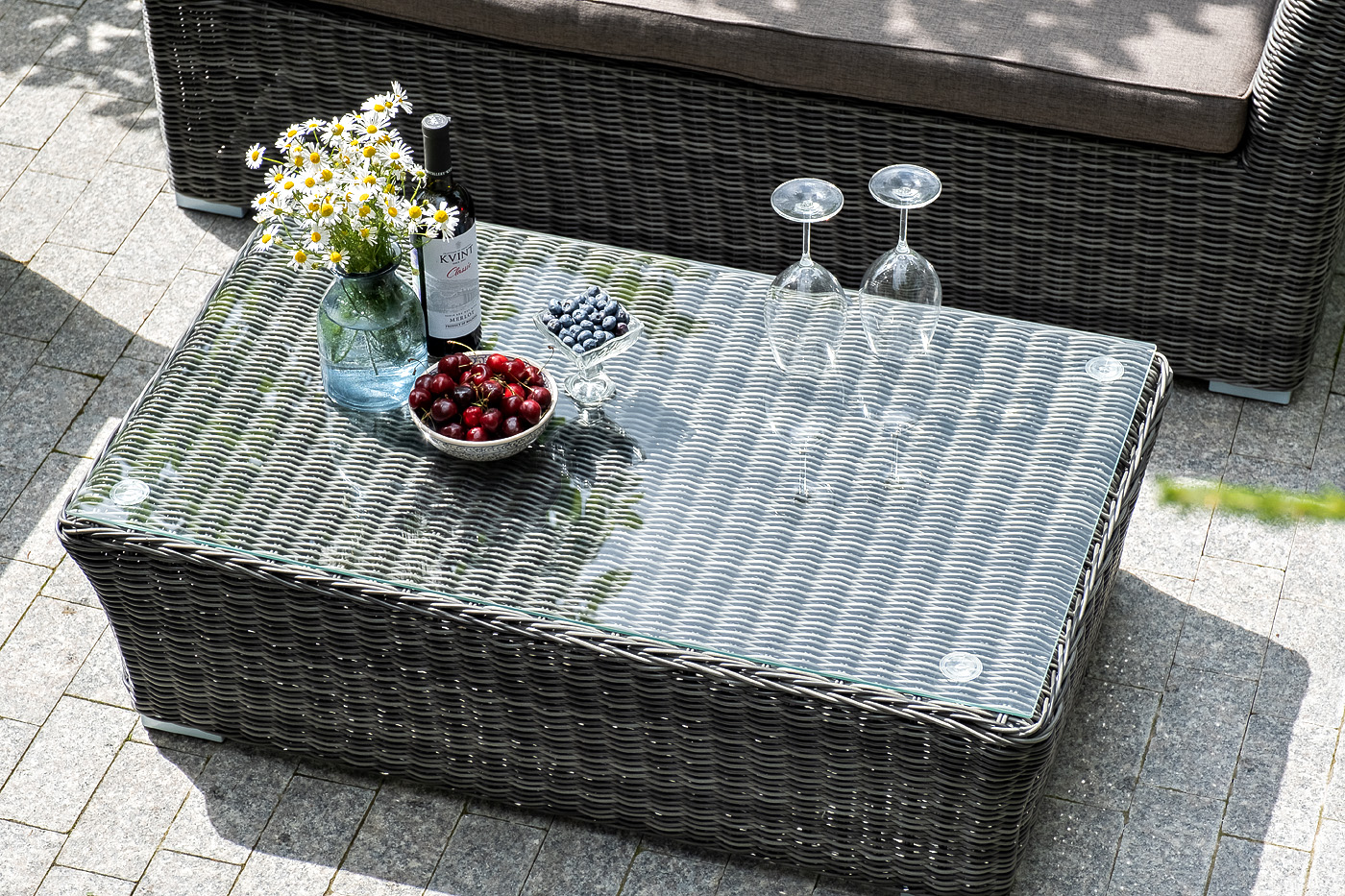 "Каприоли" лаунж-зона из искусственного ротанга, цвет графит