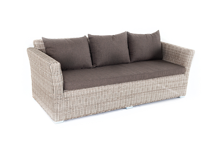 "Капуто" диван из искусственного ротанга трехместный, цвет бежевый
