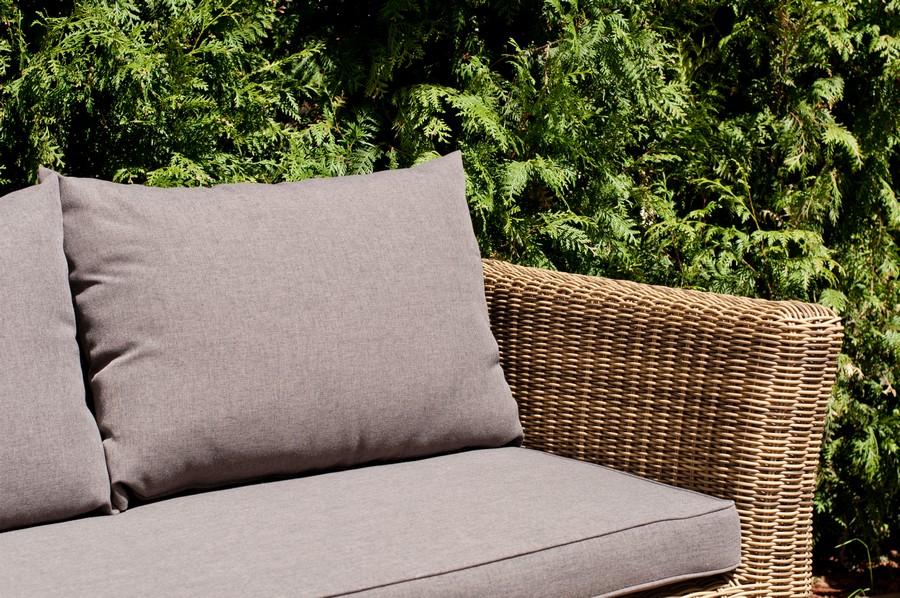 "Капуто" диван из искусственного ротанга трехместный, цвет соломенный