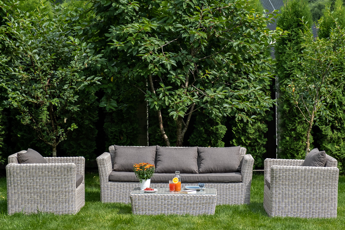 "Каприоли" лаунж-зона из искусственного ротанга, цвет коричневый