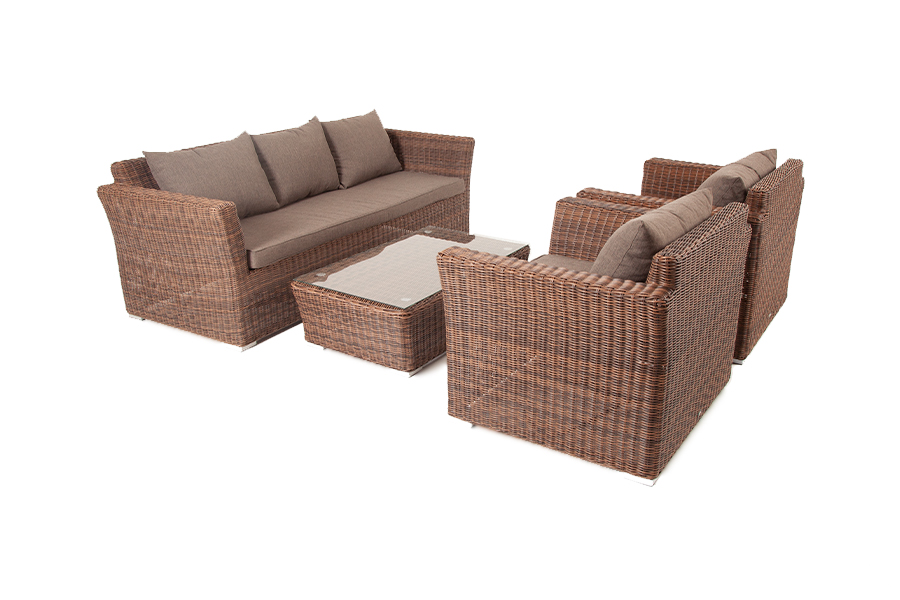 "Капуто" лаунж-зона из искусственного ротанга, цвет коричневый