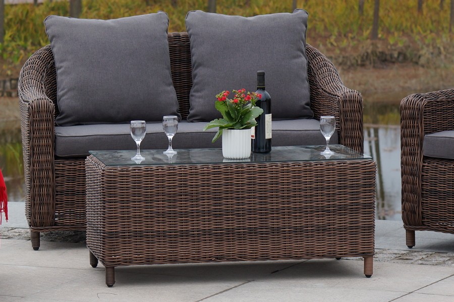 "Копаннини" диван из искусственного ротанга двухместный, цвет коричневый