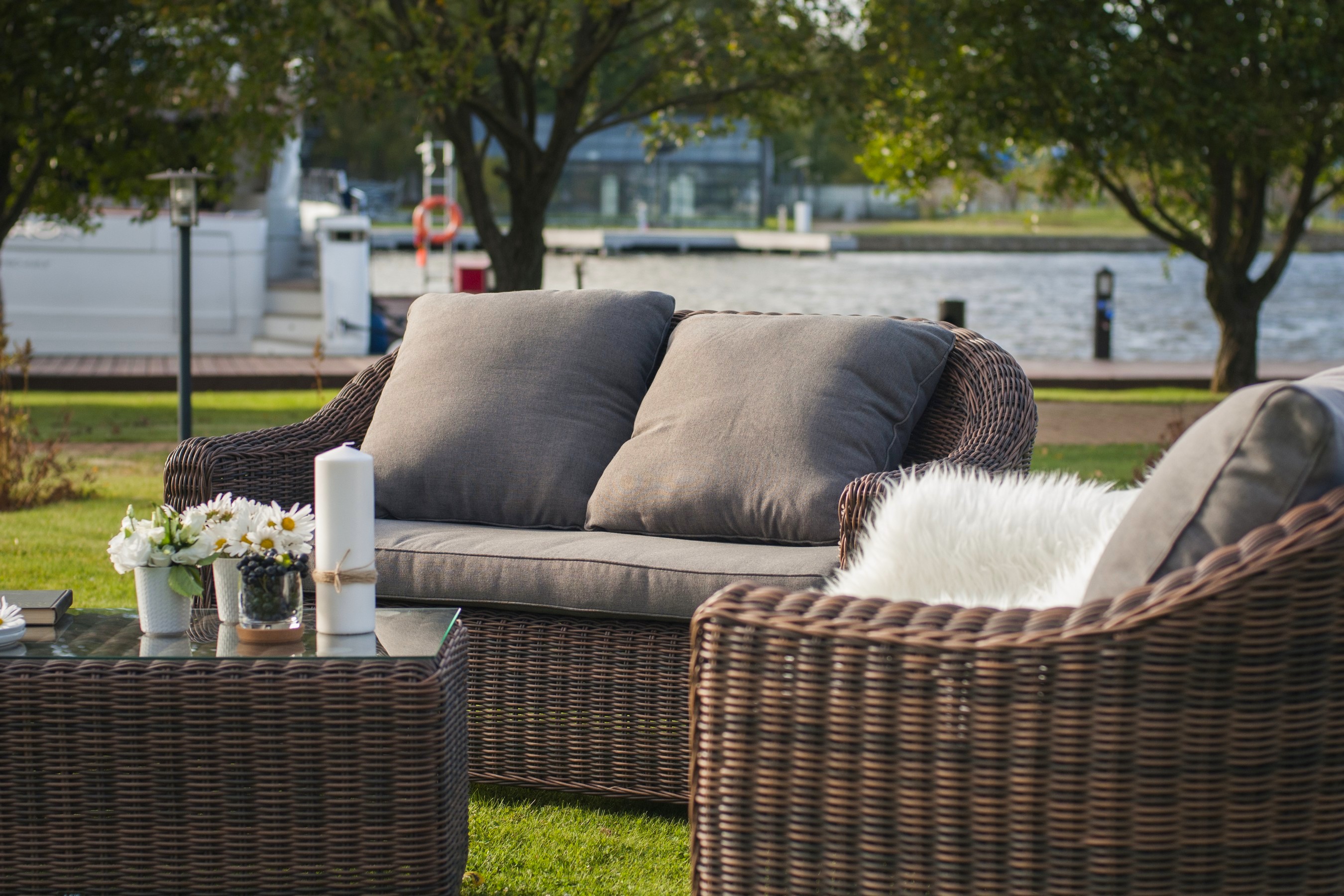 "Копаннини" диван из искусственного ротанга двухместный, цвет коричневый