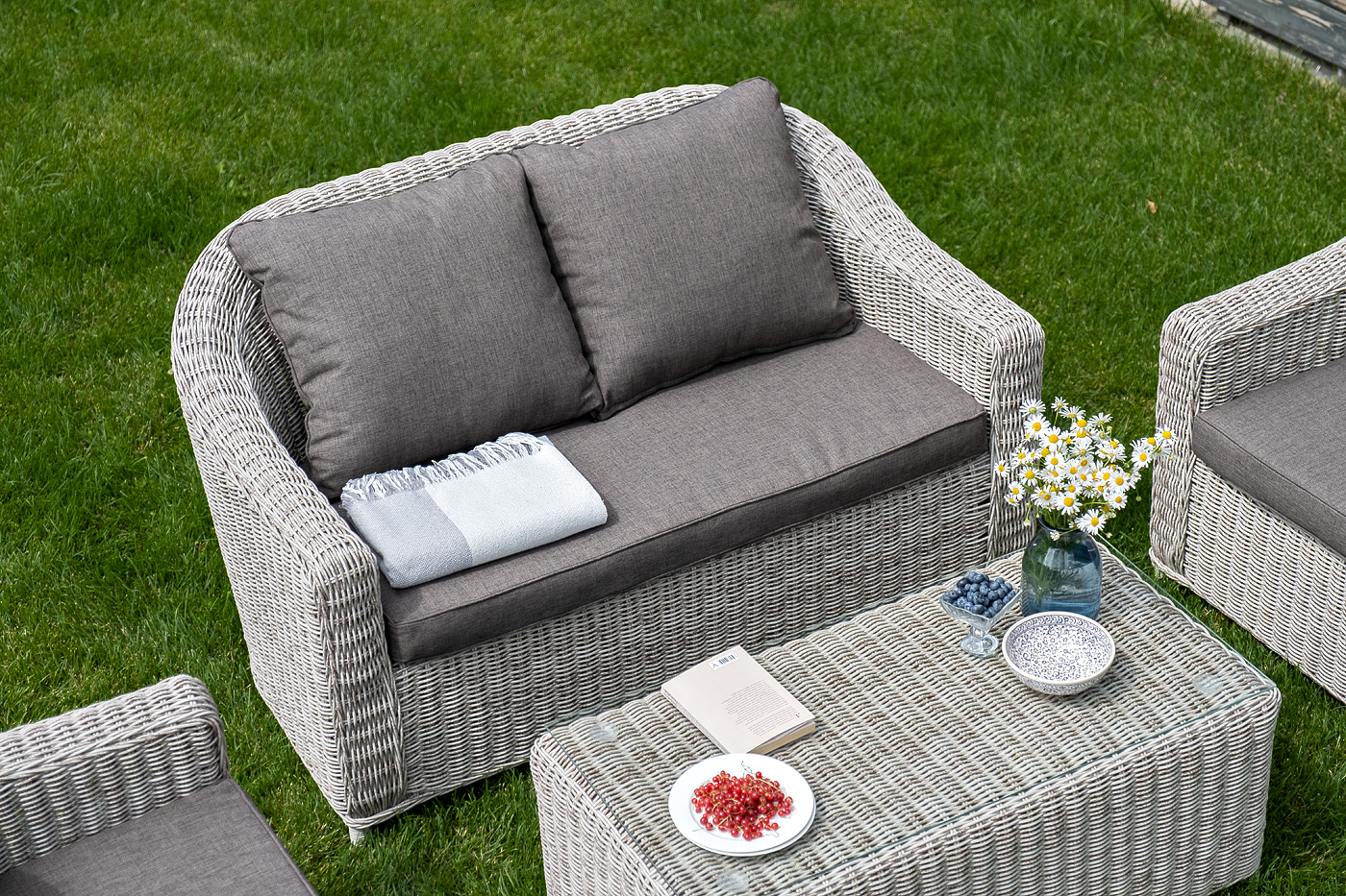 "Кон Панна" лаунж-зона из искусственного ротанга, цвет бежевый