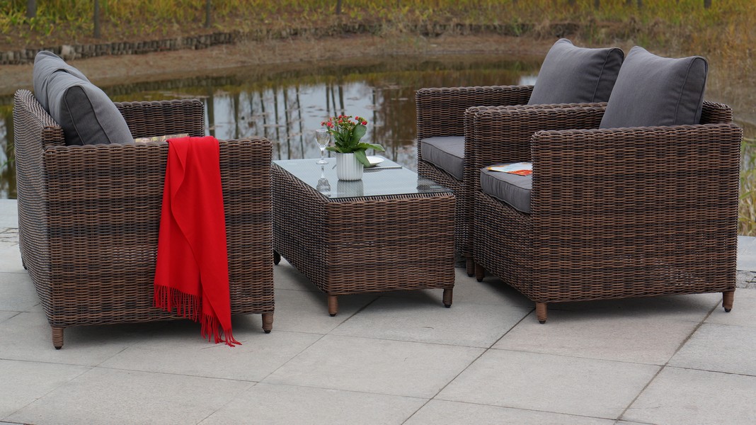 "Копаннини" столик журнальный из искусственного ротанга, цвет коричневый