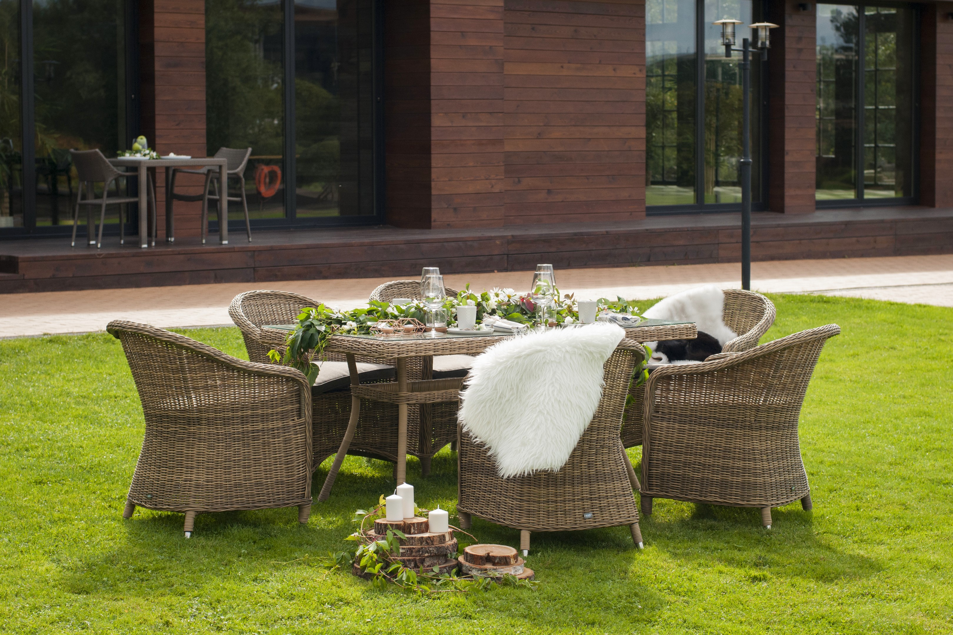 "Латтини" плетеный стол из искусственного ротанга 200х90см, цвет соломенный