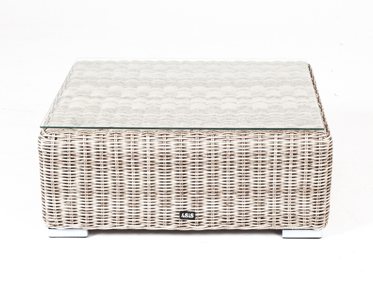 "Лунджи" журнальный столик плетеный, цвет бежевый