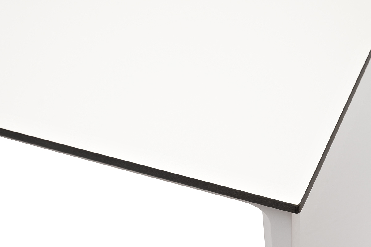 "Малакио" обеденный стол из HPL 90х90см, цвет молочный, каркас белый