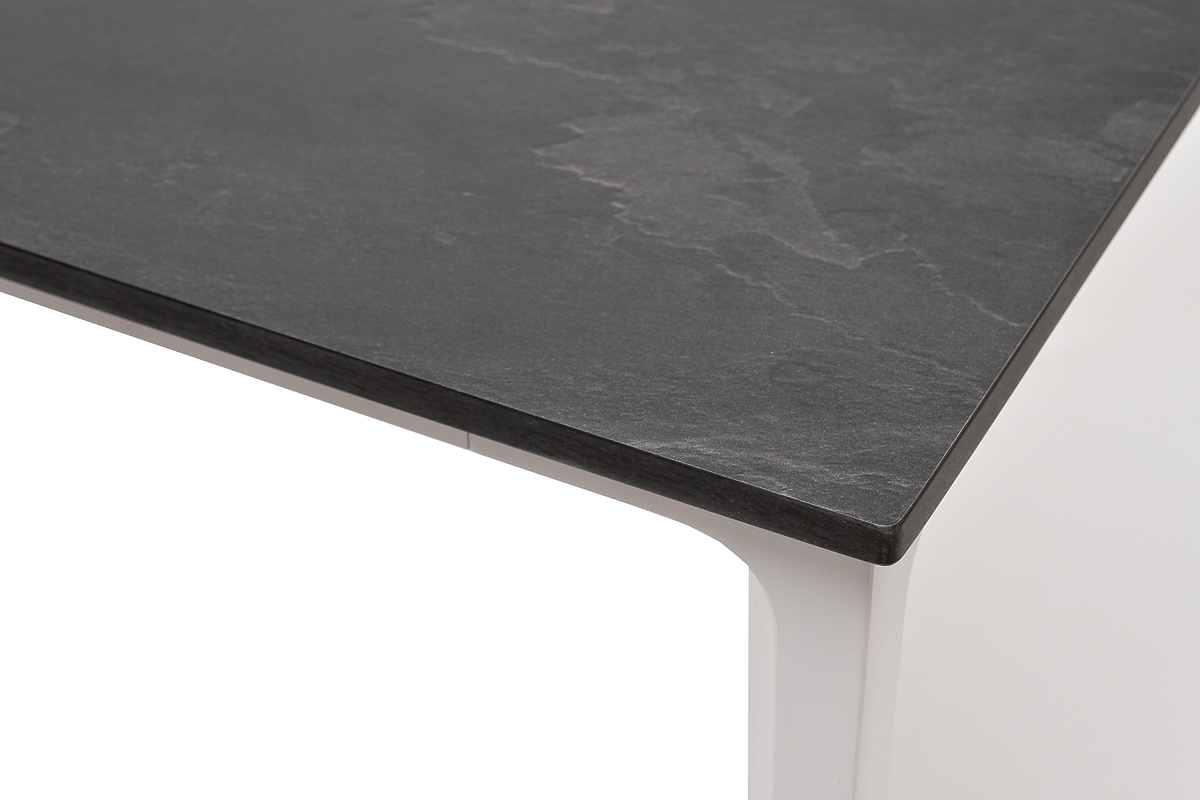 "Малакио" обеденный стол из HPL 90х90см, цвет "серый гранит", каркас белый