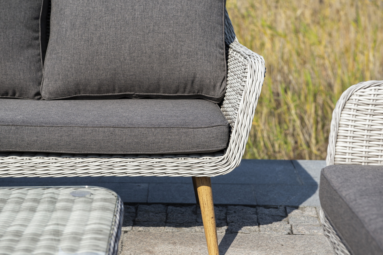 "Провенз" диван из искусственного ротанга трехместный, цвет бежевый