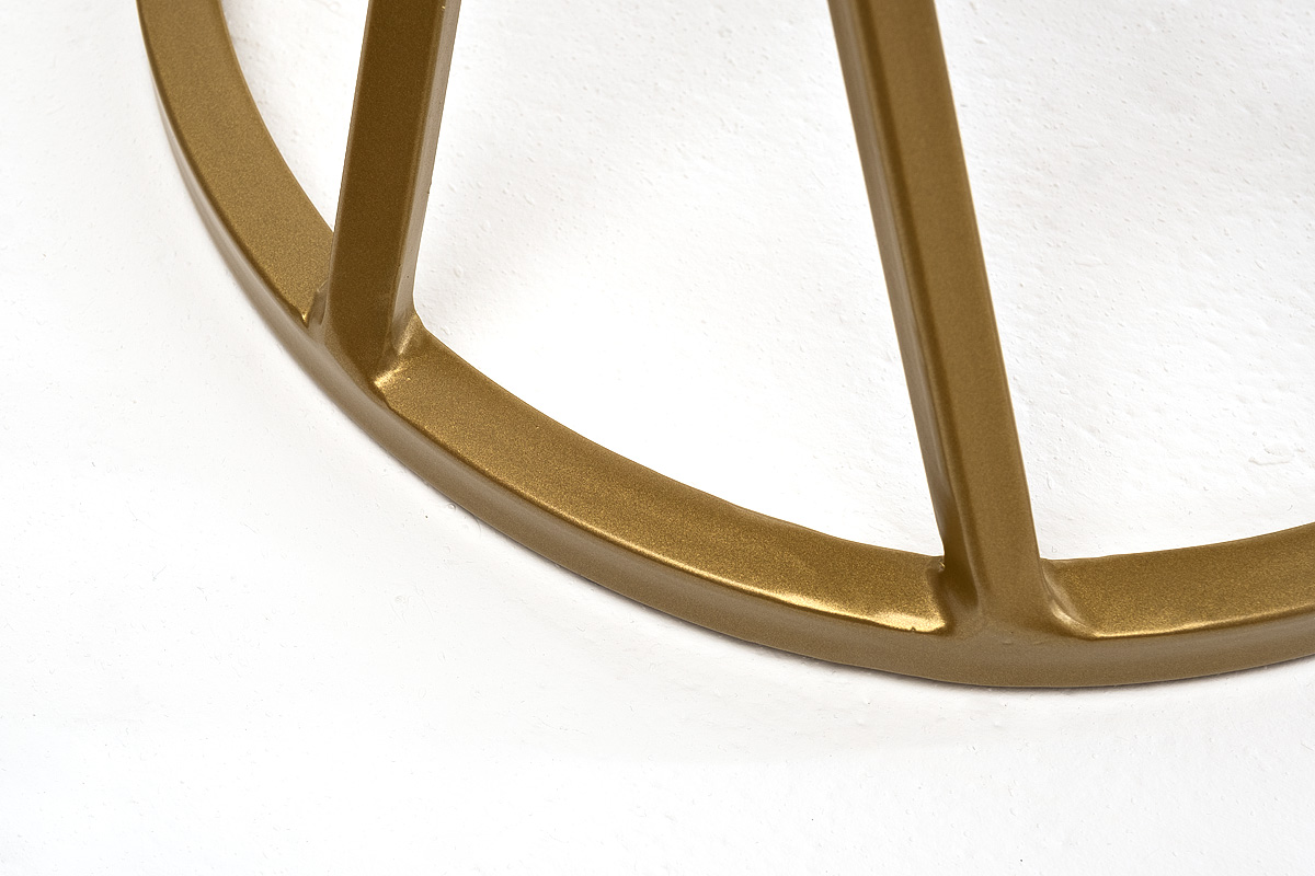 "Сантильо" журнальный стол из HPL круглый Ø40 H55, каркас из стали золотой, цвет столешницы "серый гранит"