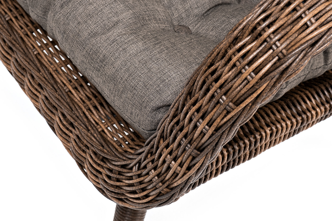 "Таррагона" кресло плетеное с подушками, цвет коричневый