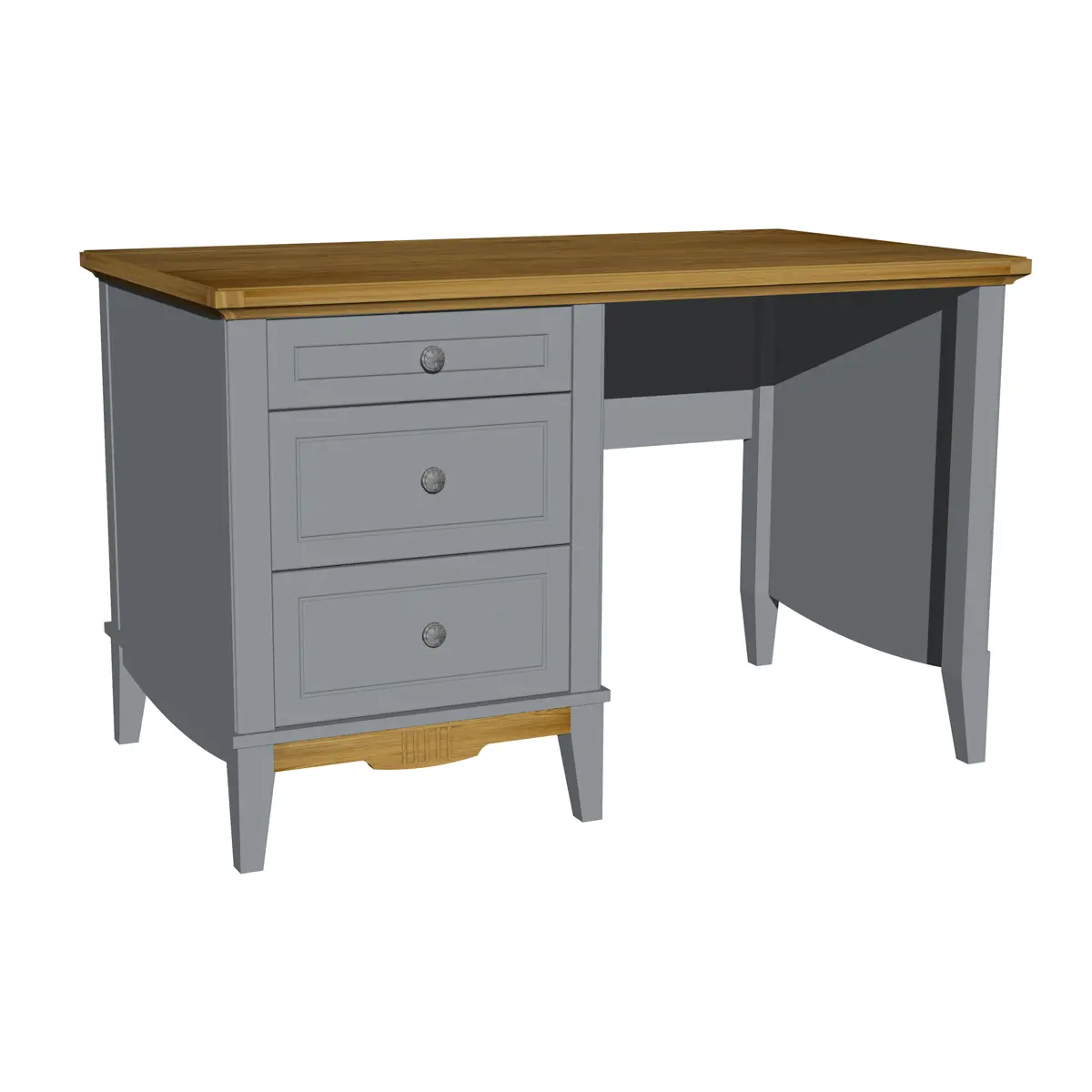 Стол письменный 3 ящика Пенни 03 серый 7046-антик 24
