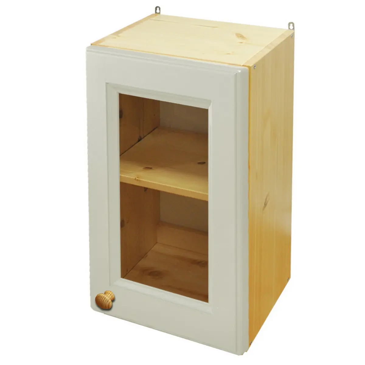 Шкаф настенный со стеклом Весури арт. 241 слоновая кость